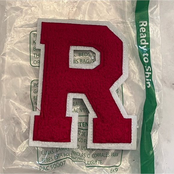 Red R Iron on Patch - Picture 3 of 3